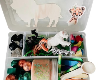 Safari Playdough Kit, Jungle Animals Playdough Kit, Jungle Playdoh, Safari Playdough Gift, Kids Gift