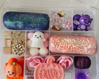 Halloween Cutesy Playdough Kit, Halloween Kids Gift, Cute Ghost Halloween