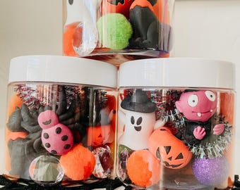 Halloween Playdough Jar, Kids Halloween Gift, Boo Basket Playdough, Kids Halloween Party Favor