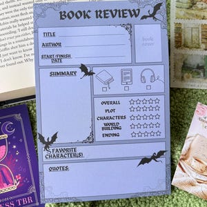 書評用付箋：ドラゴン、花、ロマンス、魔女、森のファンタジー。Booktok、図書館カード用付箋。
