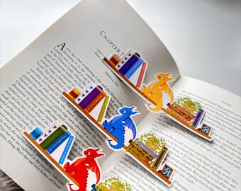 Dragon Bookmark: Spooky Book Stack Page Tracker