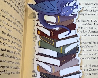Dragon Bookmark: Spooky Book Stack Page Tracker