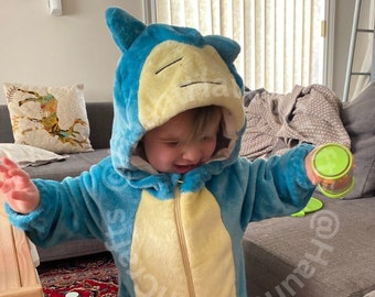 Snorlax Inspired Baby Costume - Cozy Snorelax Pokemon Inspired Outfit Infants - Ideal Halloween Snorlax Costume for Babies