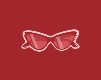 Gafas de sol—Pegatinas retro rubí