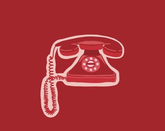 Teléfono antiguo: pegatinas retro de rubí