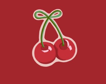Cerezas Rojas—Pegatinas Retro Rubí