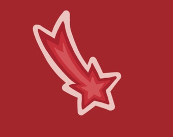 Estrella fugaz: pegatinas retro de rubí