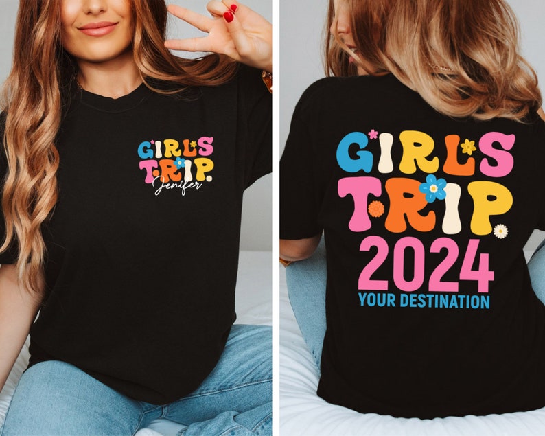 Girls Trip 2024 Shirt, Girls Vacation Shirt, Weekend Trip Shirt, Custom Girls Trip Shirt, Summer Vacation Shirt, Summer Trip Shirt, Trip Tee image 4