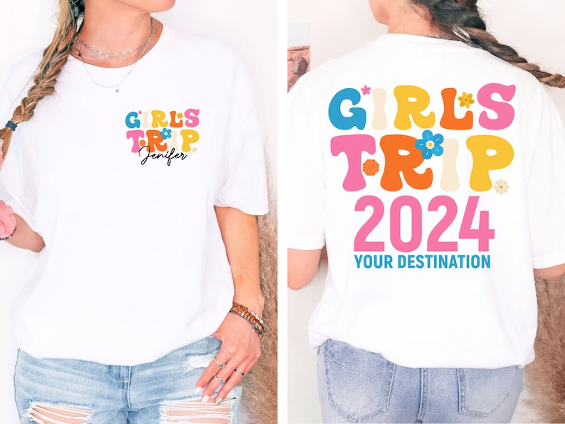 Girls Trip 2024 Shirt, Girls Vacation Shirt, Weekend Trip Shirt, Custom Girls Trip Shirt, Summer Vacation Shirt, Summer Trip Shirt, Trip Tee image 3