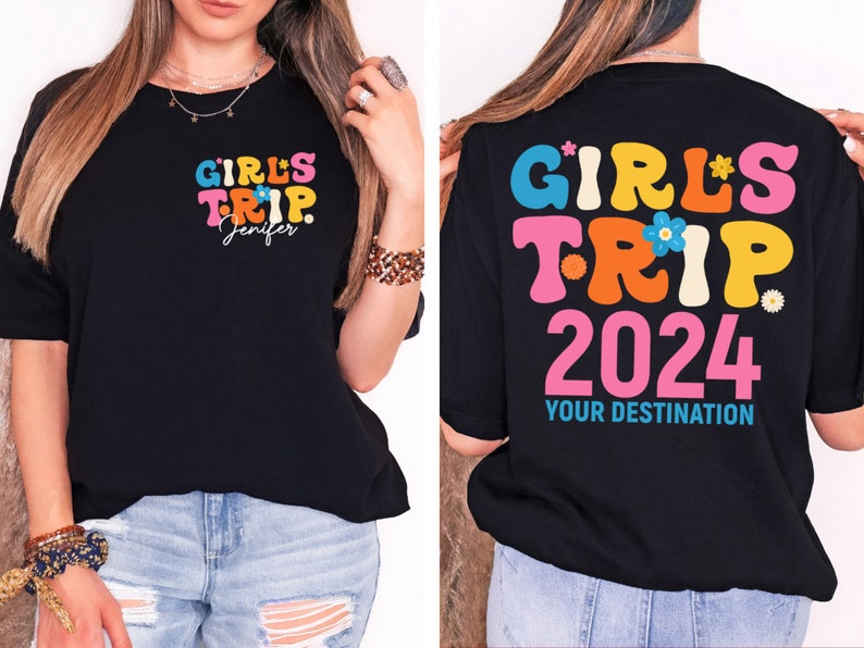 Girls Trip 2024 Shirt, Girls Vacation Shirt, Weekend Trip Shirt, Custom Girls Trip Shirt, Summer Vacation Shirt, Summer Trip Shirt, Trip Tee image 2