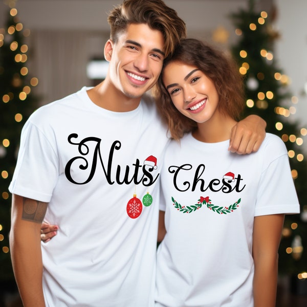 Nuts Chest Shirts, Christmas Couple Shirt, Christmas Matching Shirt, Chest Nuts Matching Funny Christmas Shirt, Couple Matching Shirt