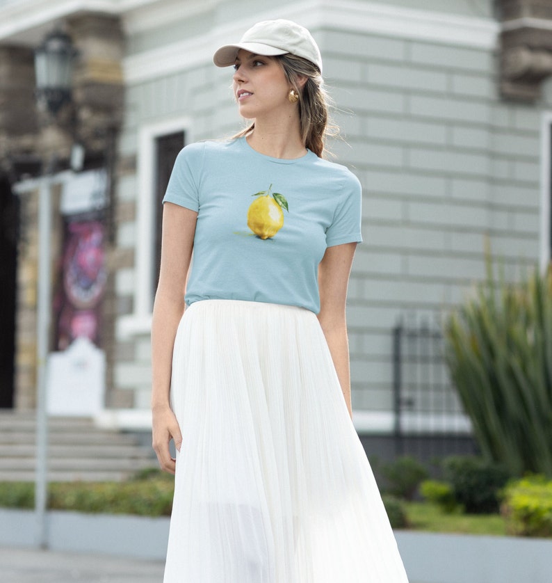 Botanical Fruit T-shirt, Citrus Fruit Shirt, Funny Summer T-Shirt, Lemon Graphic T-Shirt