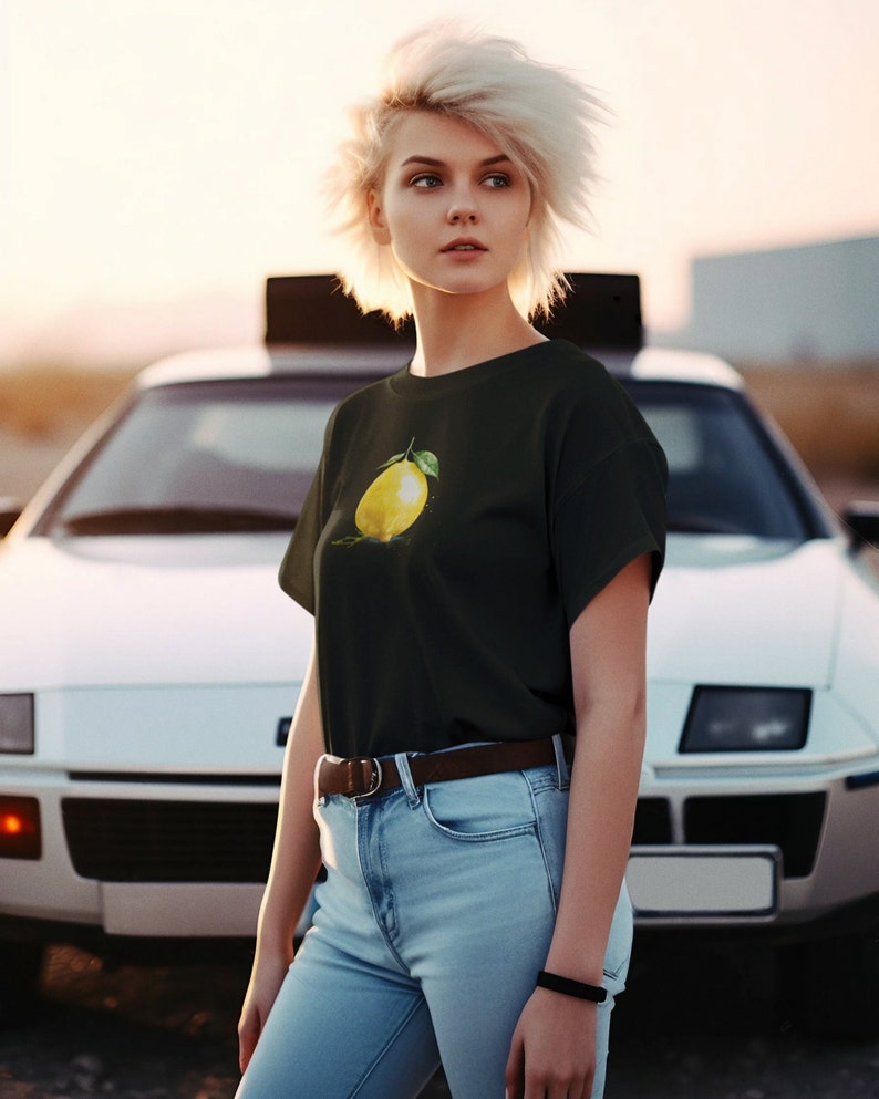 Lemon Shirt for Women, Cute Lemon Shirt, Botanical Fruit T-shirt, Citrus Fruit Shirt,