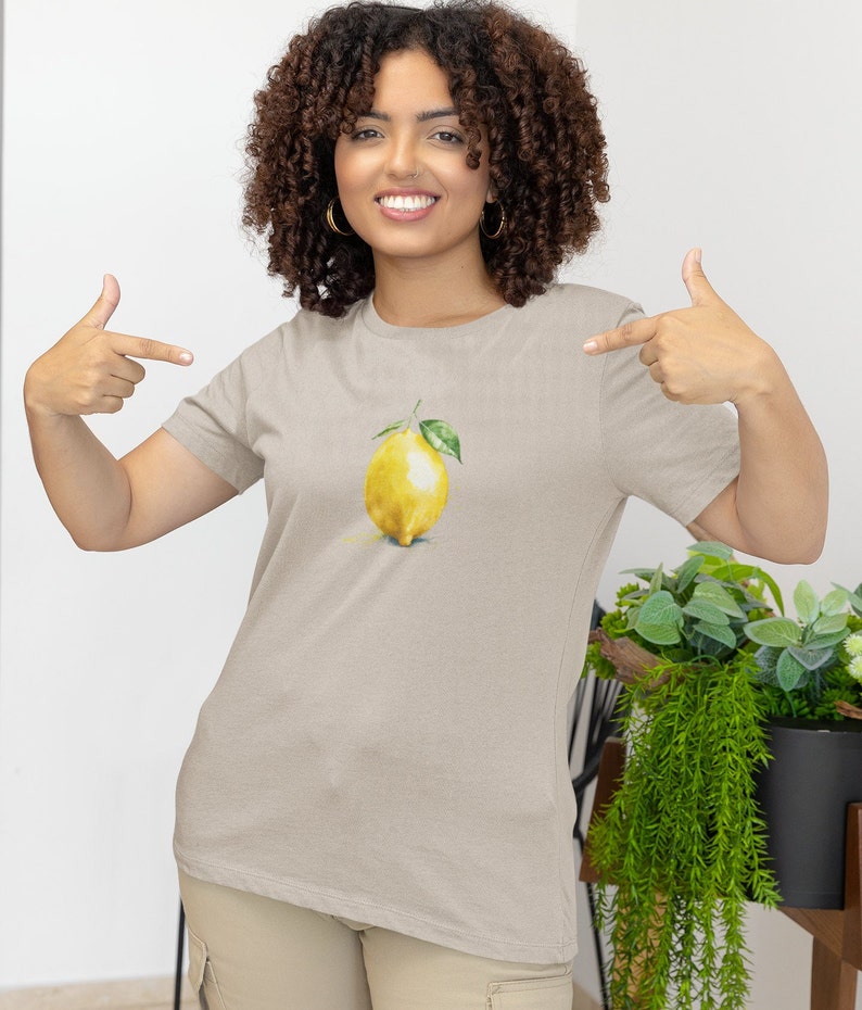 Lemon Shirt for Women, Cute Lemon Shirt, Botanical Fruit T-shirt,