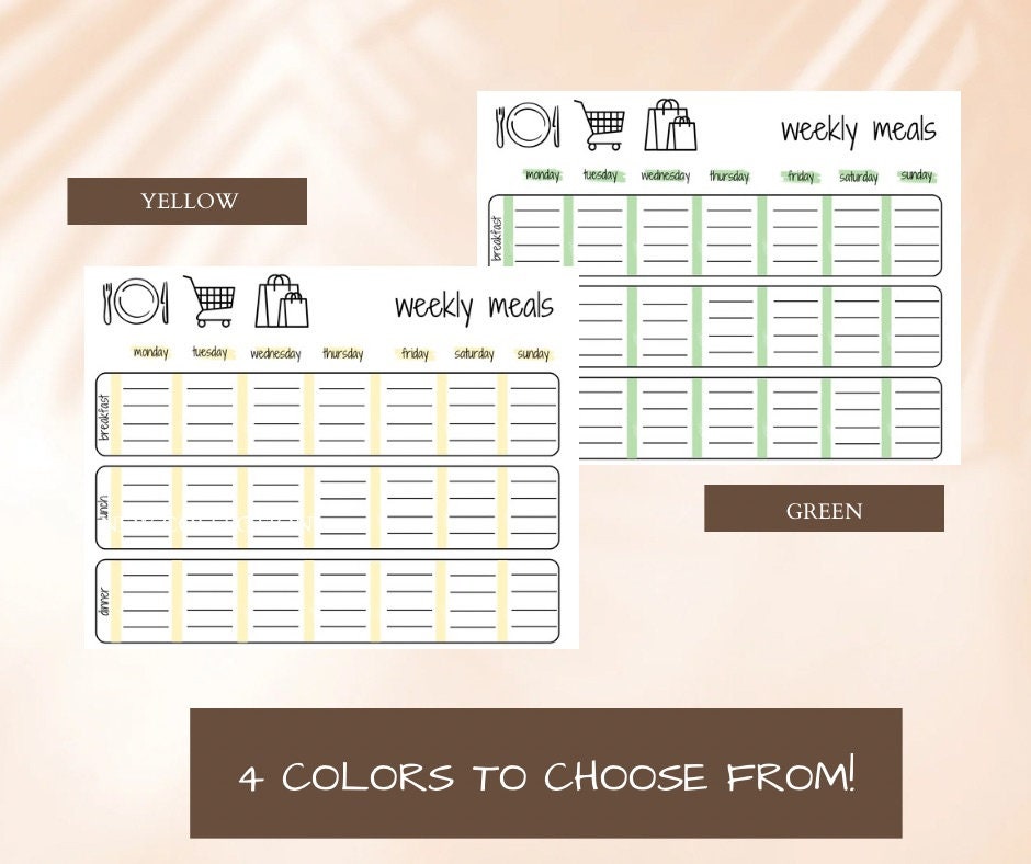 Printable Weekly Meal Planner PDF | Fillable Meal Prep Template | Easy ...