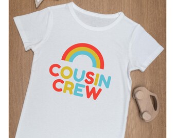 Maglietta coordinata per neonati e bambini con la scritta "Cousin Crew" / Maglietta in jersey per neonati e bambini piccoli / Completo coordinato per riunioni di famiglia / Regalo per baby shower / Vestiti carini per bambini con la scritta "Cousin Crew"
