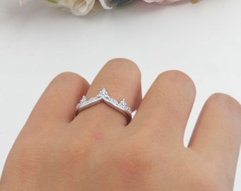 Anello Nuziale Guard con Zirconi Baguette Luminosi, Argento 925