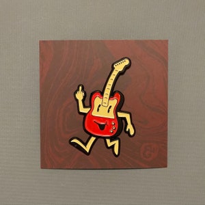 Rock & Roll Red Guitar Pin