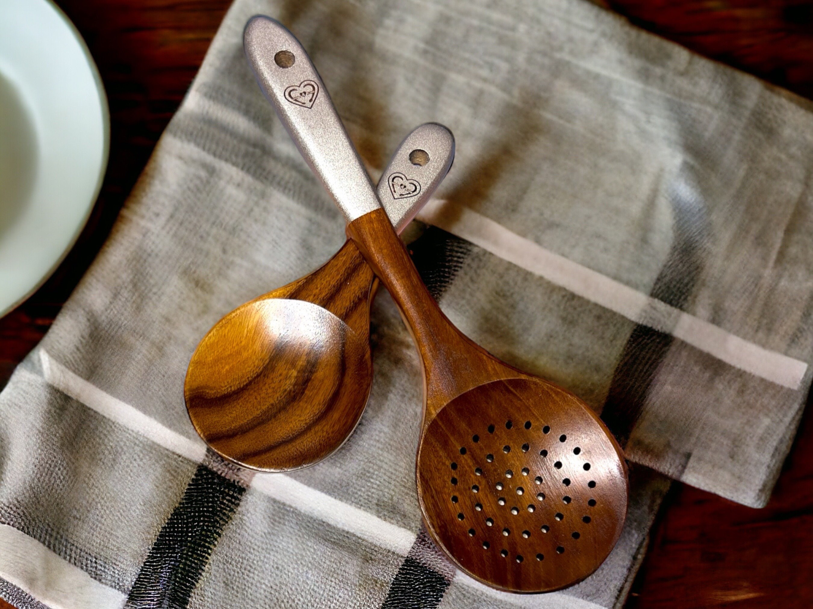 Natural Teak Wood Utensil Set: Eco-friendly Kitchen Essentials - Etsy
