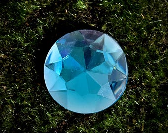 Broche redondo de gema Neptune Aqua para Cosplay