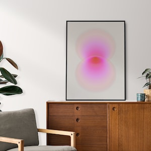 Pink Aura Feminine Gradient Abstract Printable Art, Vibrant Poster, Digital Download, College Apartment print, Modern Trendy Wall decor