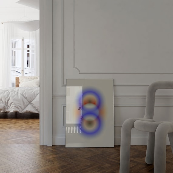 Blue Psychedelic Aura Art DIY Print Unique Blue Artwork DIY Aura Print College Dorm Artwork Zen Decor Yoga Studio Wall Decoration