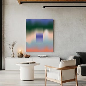 Impresión abstracta con degradado de aura colorida, póster minimalista con degradado, decoración de pared espiritual, arte de pared digital abstracto, arte de habitación zen para apartamento universitario