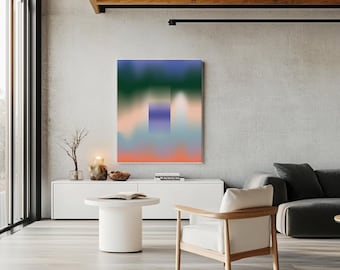 Impresión abstracta con degradado de aura colorida, póster minimalista con degradado, decoración de pared espiritual, arte de pared digital abstracto, arte de habitación zen para apartamento universitario