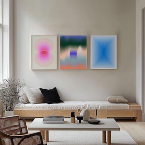 Psychedelic Aura Poster Collection Gradient Digital Prints Trippy Dorm Room Wall Decor Modern Minimalist Art Instant Download Set