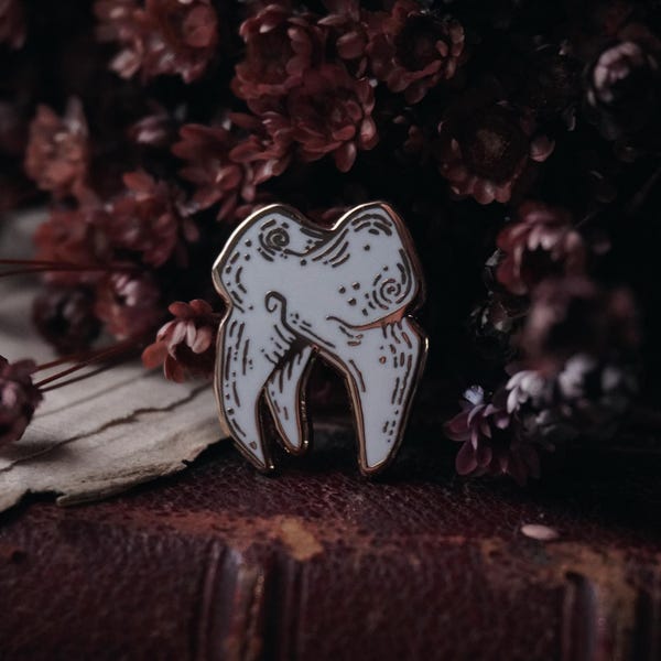Tiny Tooth Enamel Pin: B GRADE. Curiosities and oddities