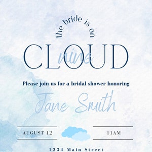 On Cloud Nine Bridal Shower Invitation - Customize to your event