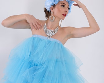 Baby Blue puffy tulle dress
