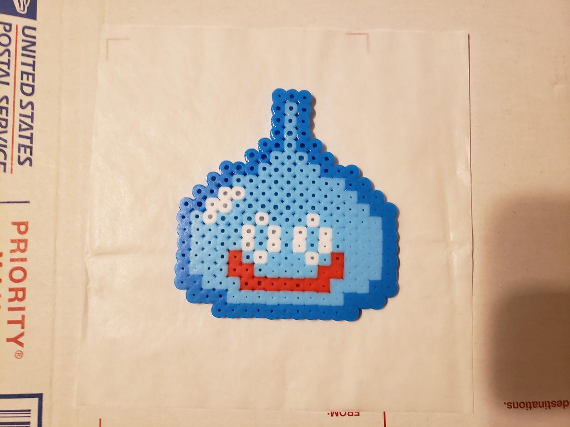Slime Perler Fuse Bead Pixel Art Dragon Quest Nintendo Famicom - Etsy