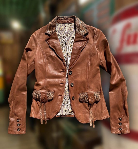 Leather top jacket prada