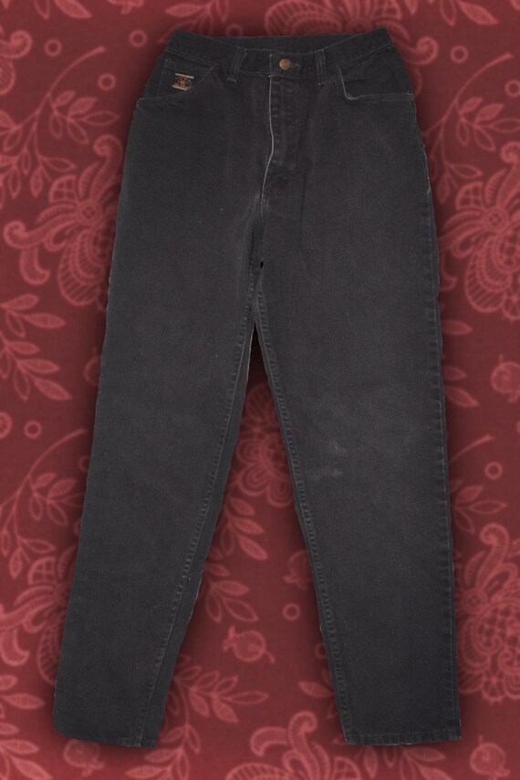 Vintage Black Wrangler Straight Leg Jeans Sz 12 - image 1