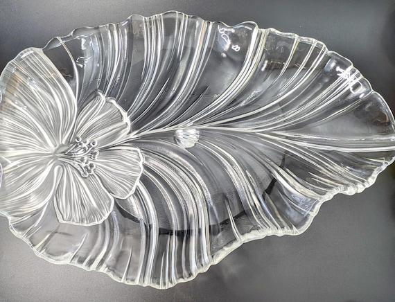 Vintage - Mikasa's Large Serving Plate with Satin Flowers - 17''long x 12''wide
