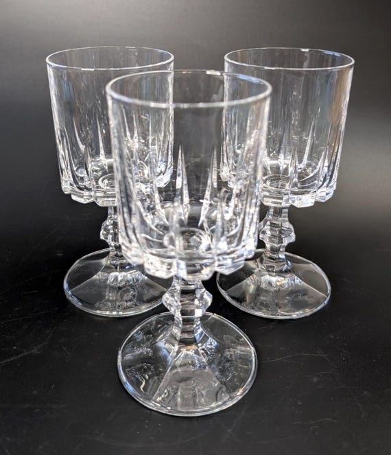 Vintage - Lot of 3 Glasses - Crystal Goblets / glasses - Cordial Glass - 5.5'' tall - replacement pieces