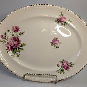 Vintage - Oblong Service Plate - Johnson Bros - Miniver Rose - Made in England