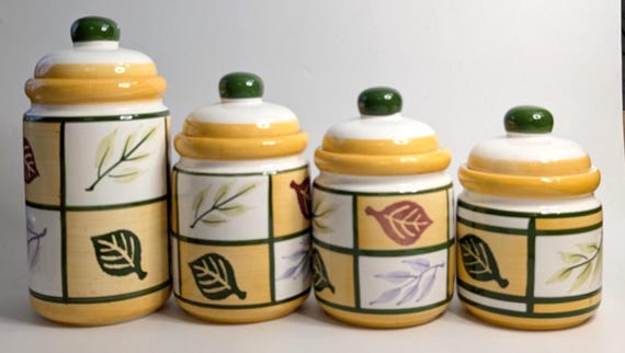 Set of 4 pots / countertop containers - Ceramic - by Royal Heritage