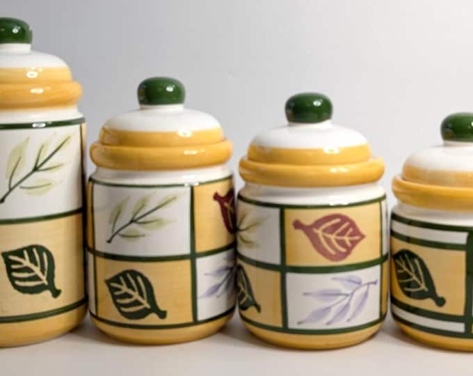 Set of 4 pots / countertop containers - Ceramic - by Royal Heritage