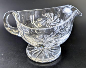 Vintage - Crystal Creamer - Pinwheel Pattern - Replacement Parts - 3'' Tall