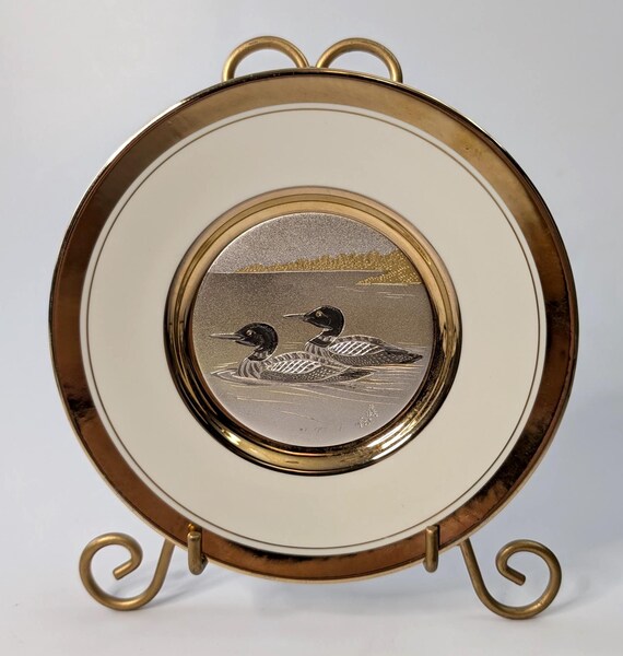 Vintage - Decorative plate - Mandarin - 24kt gold border - 6.5'' diameter