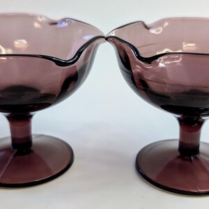 Vintage 1940&#39;s Amethyst Dessert Cup Set of 2/8.5cm(4.25&#39;&#39;)Tall