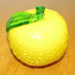 Vintage Blown Glass Fruit: Lemon - 3&#39;&#39;tall