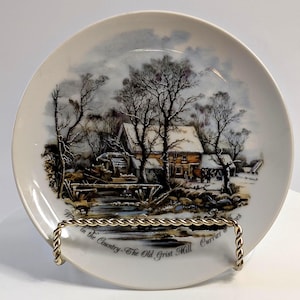 Lot De 2 Assiettes à Tarte Vintage Royal - Currier & Ives - Matin Enneigé - 10 Pouces