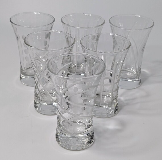 Vintage - Set of 6 Shot Glasses - Cristal D'Arques Durand Uptown - 3.5''long