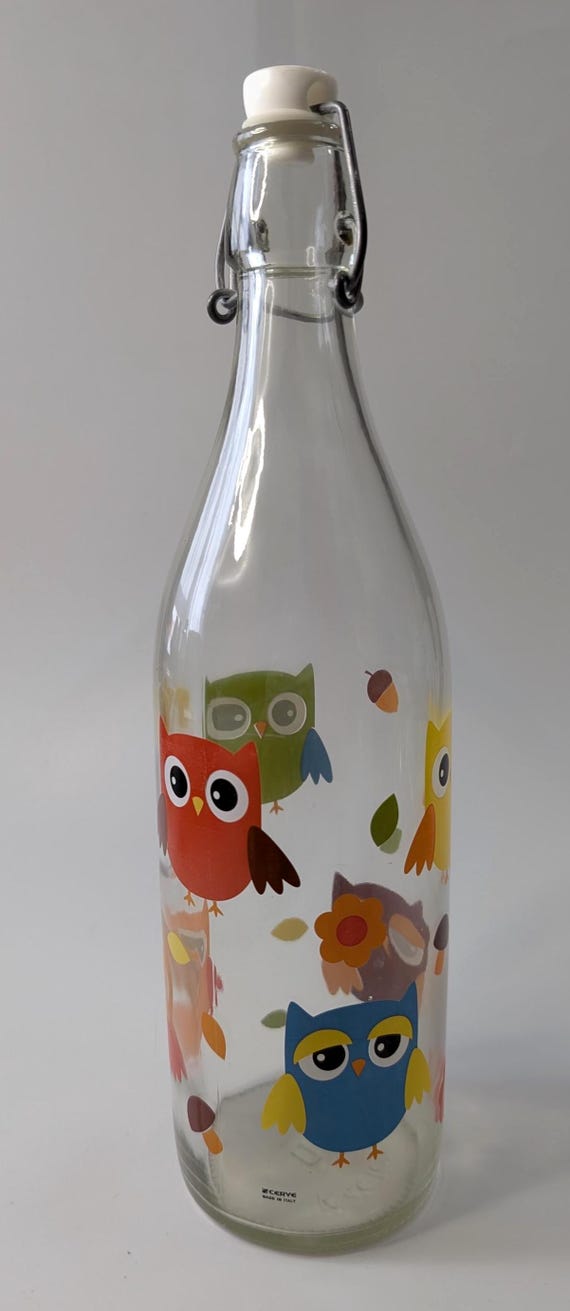 Vintage - Cerve Glass Bottle - Italy - with its original cap - 12.75'' tall