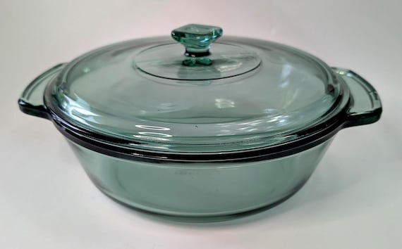 Vintage - Anchor Hocking - Round dish with lid - green