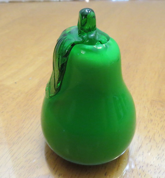 Vintage Blown Glass Fruit: Pear - 4''tall