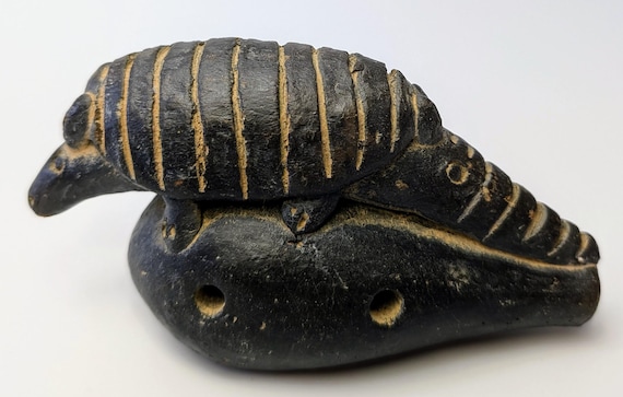 Vintage - Flute / Whistle in the Shape of a Armadillo - 5.5'' long x 3'' high